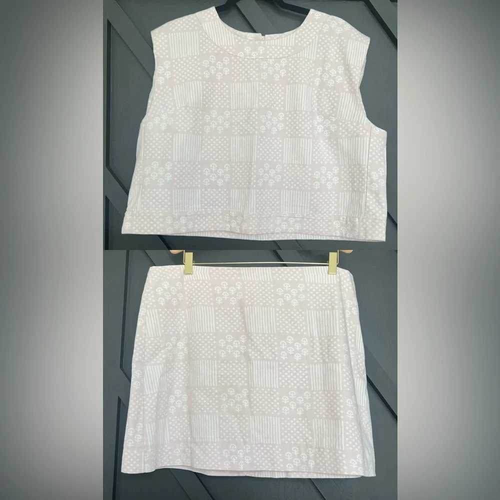 Julia Amory Top and Skirt Set in Patchwork Ballet Pink, Size XL - Picture 2 of 9